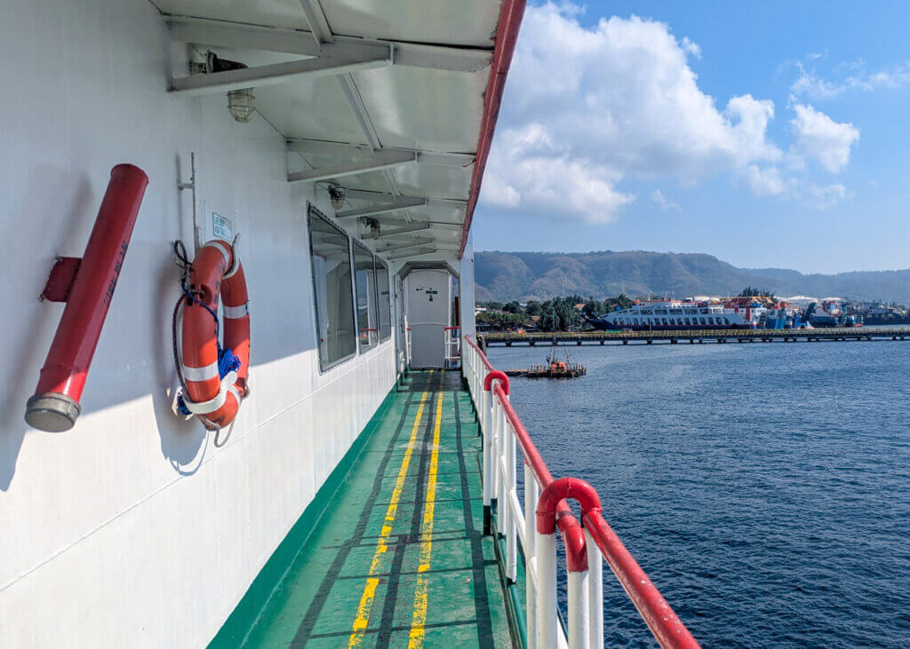 The Ketapang (Java) to Gilimanuk (Bali) ferry, looking back to Java