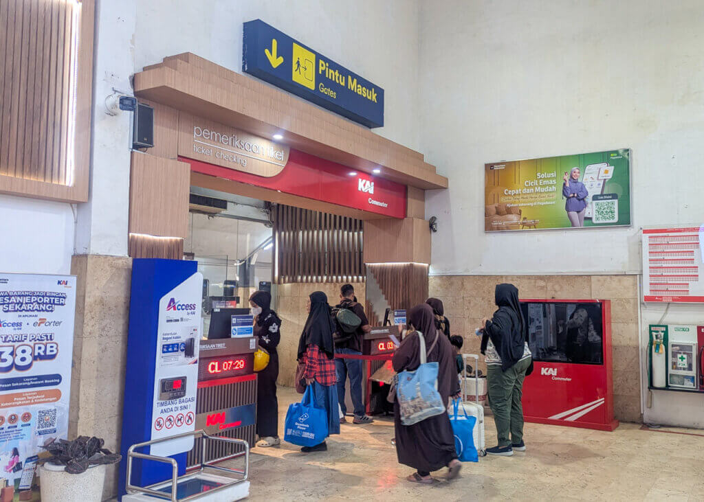 walking into Malang Railway Station